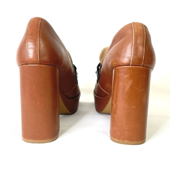 Steve Madden Rhylee Brown Black Loafer Platform Heels Shoes Women's Size 9.5 - Picture 10 of 10
